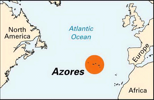 Where Is Azores Located On The World Map United States Map