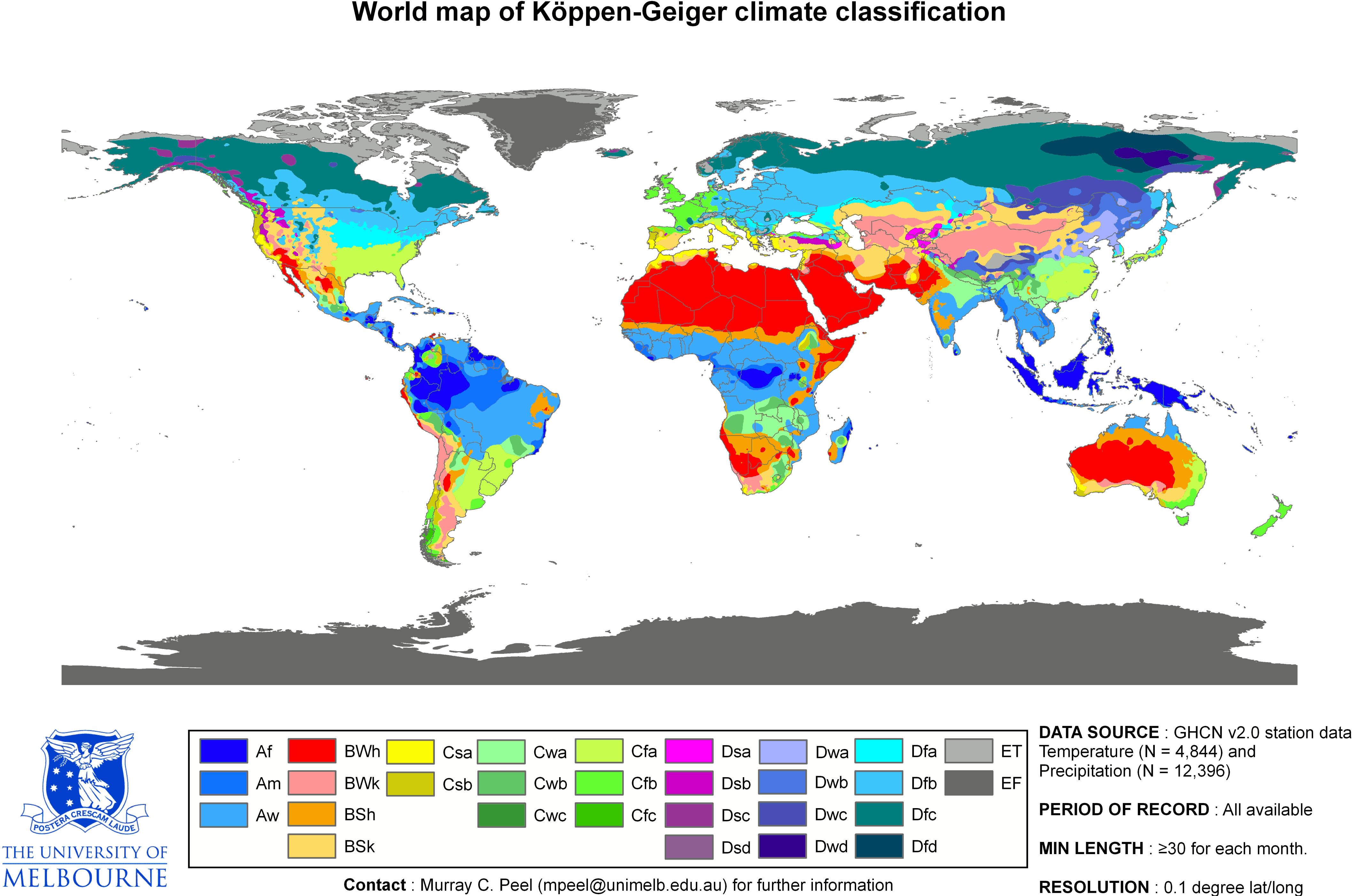 Koppen Classification Chart