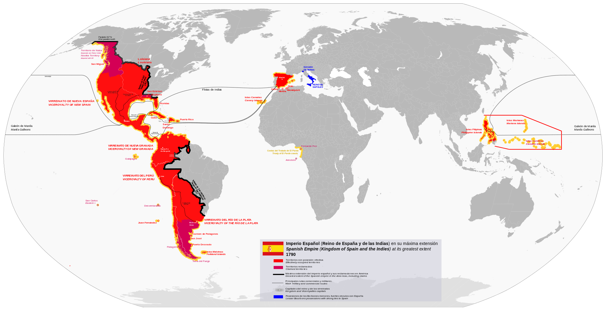 Spanish Map Of The World - Map