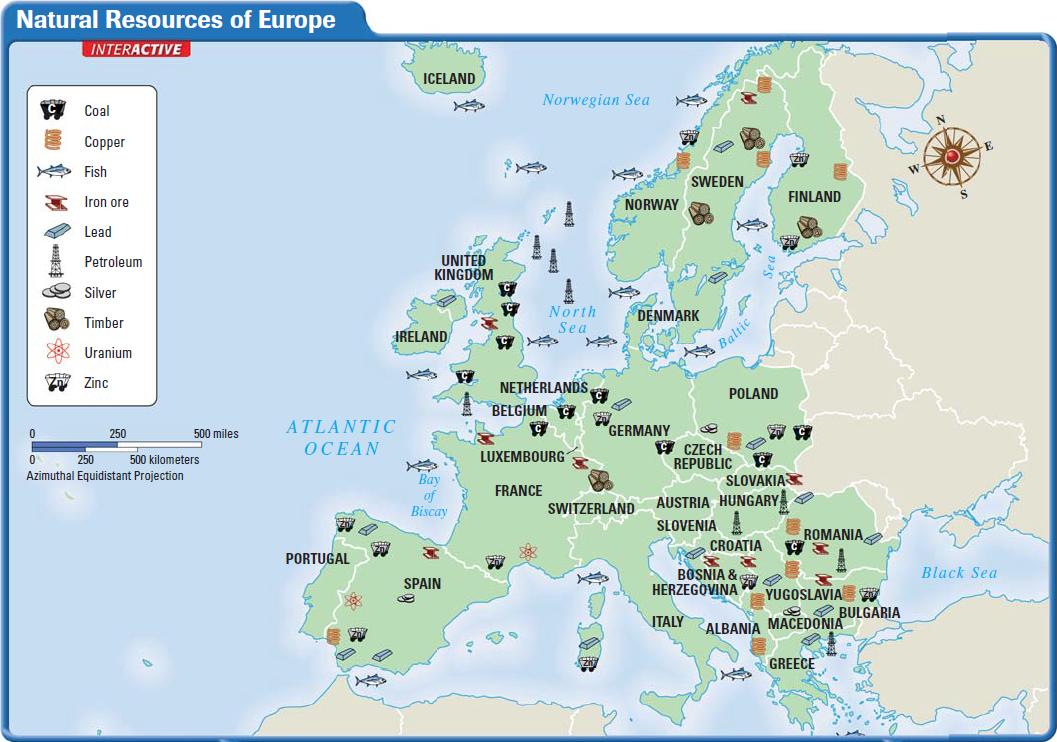 Europe: Landforms and Resources