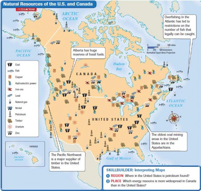 The United States And Canada Landforms And Resources