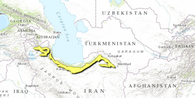 elburz mountains world map