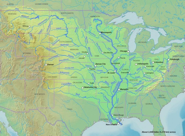 mississippi river tributaries map