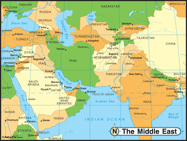 seterra middle east countries