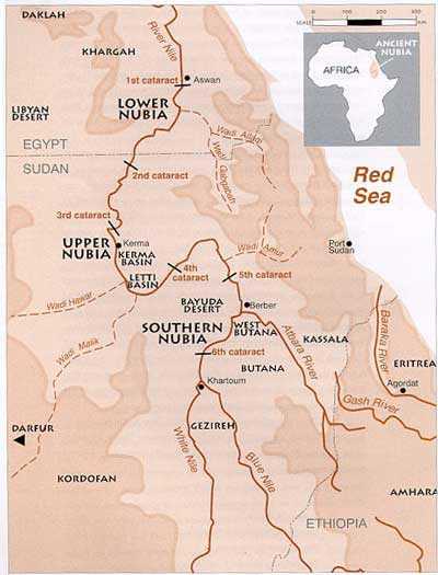 nubian desert physical map