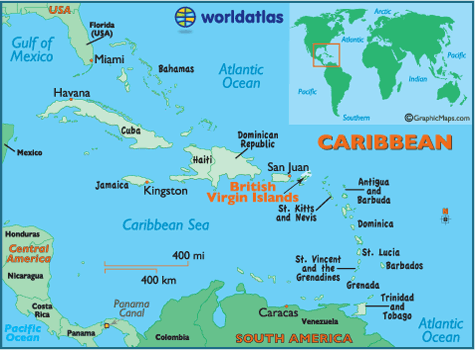 British Virgin Islands In World Map Virgin Islands (British)