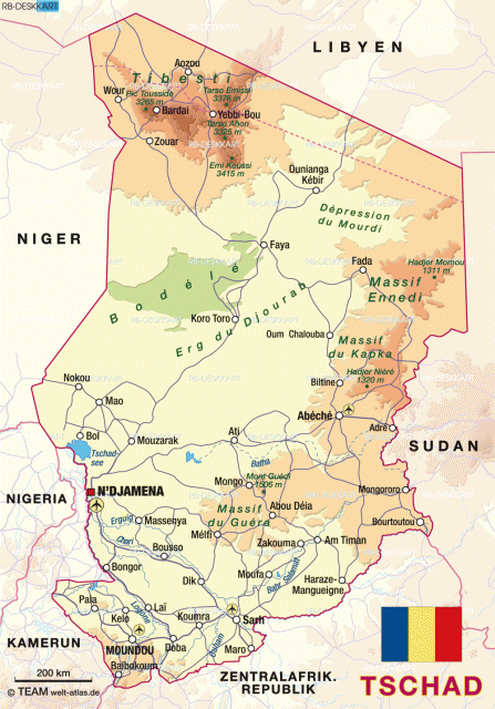 tibesti mountains map