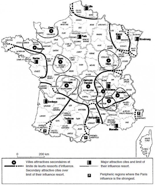 The definition of French Metropoles d'e quilibre (1964).