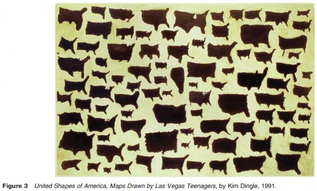 United Shapes of America, Maps Drawn by Las Vegas Teenagers, by Kim Dingle, 1991.