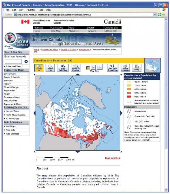 The National Atlas of Canada, original map data provided by The Atlas of Canada
