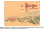 Cover illustration of Ratzel’s book on Germany. The illustration allegorically depicts the German landscape with its lowlands, highlands, and high mountains. From Ratzel, F. (1898). Deutschland. Leipzig: Grunow.