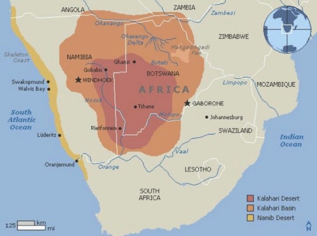 namib desert physical map