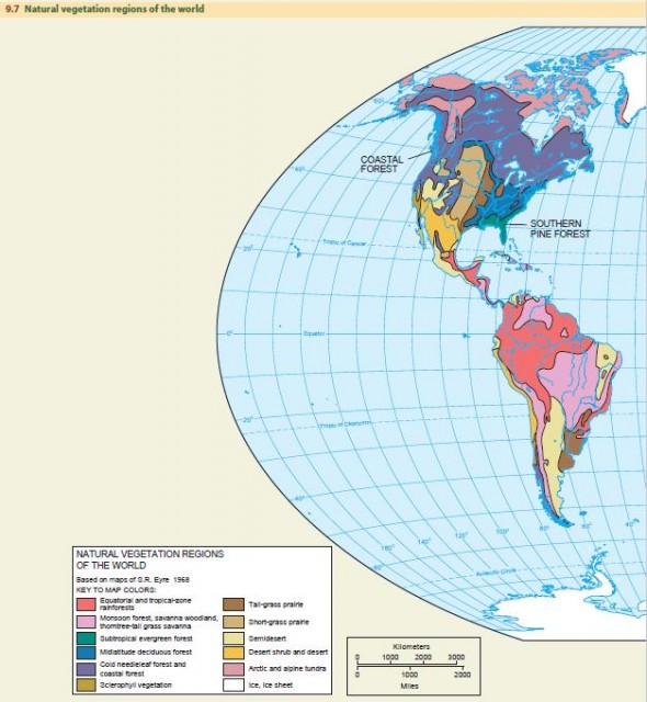 Natural vegetation regions of the world