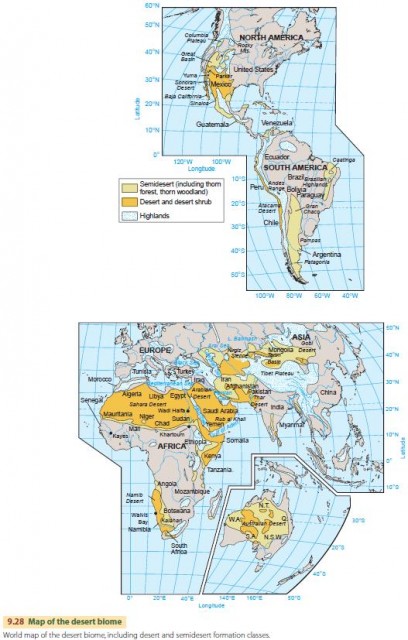 Map of the desert biome