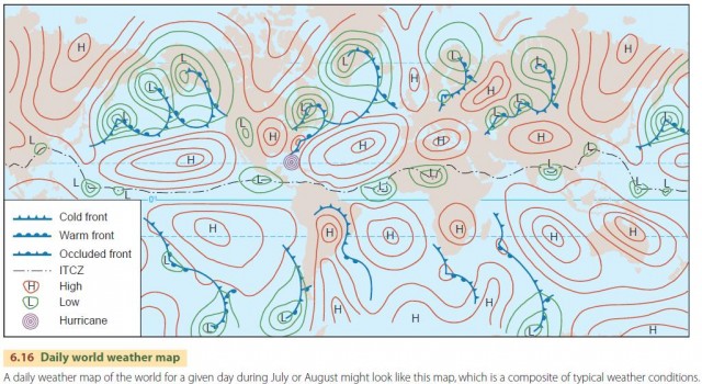 Daily world weather map