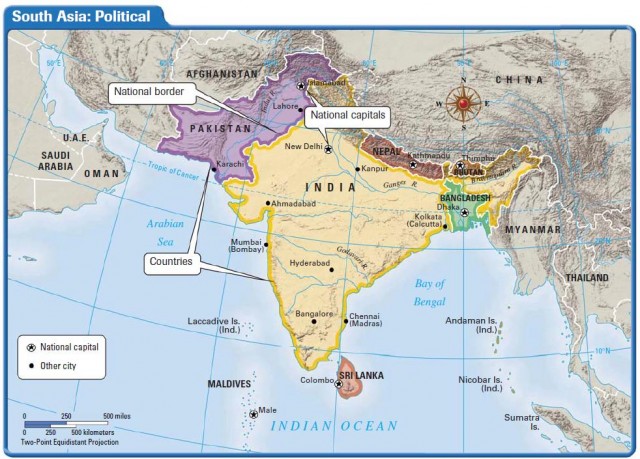 South Asia: Political map