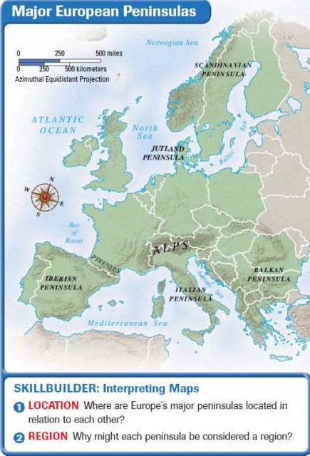 Major European Peninsulas