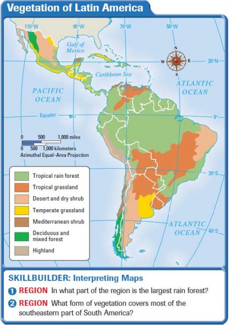 Climate Map Of Latin America Latin America: Climate and Vegetation