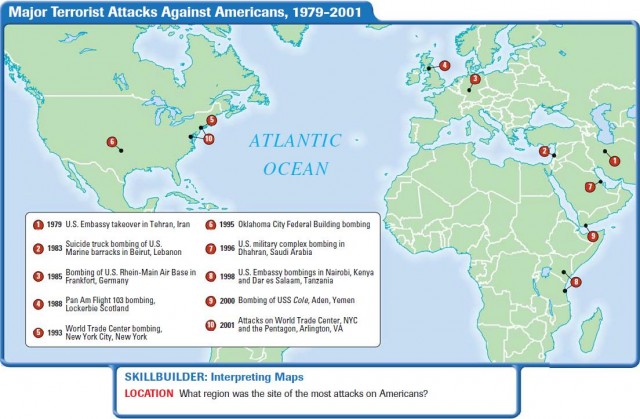 Major Terrorist Attacks Against Americans, 1979-2001