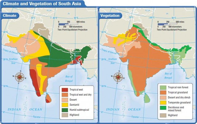 Climate and Vegetation of South Asia