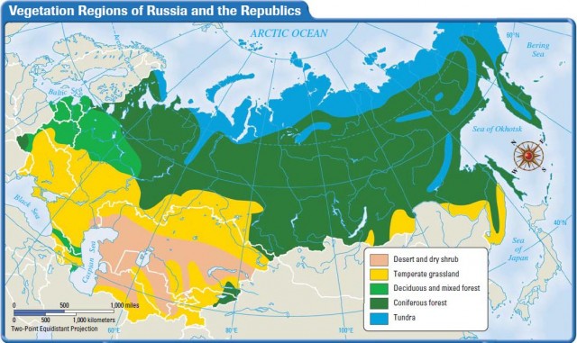 Vegetation Regions of Russia and the Republics