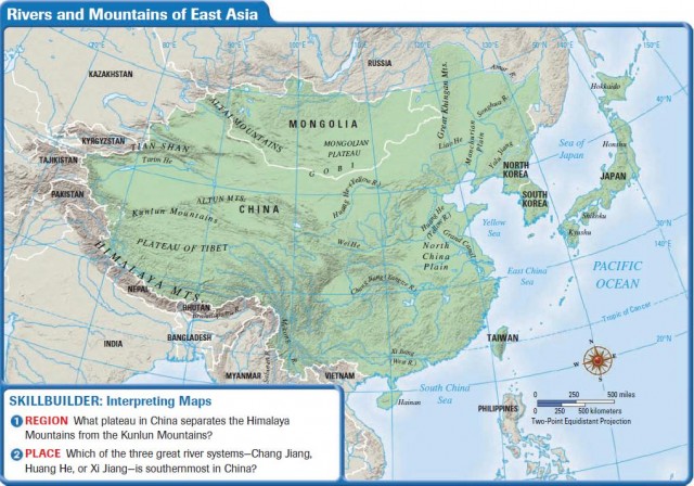East Asia Landforms And Resources
