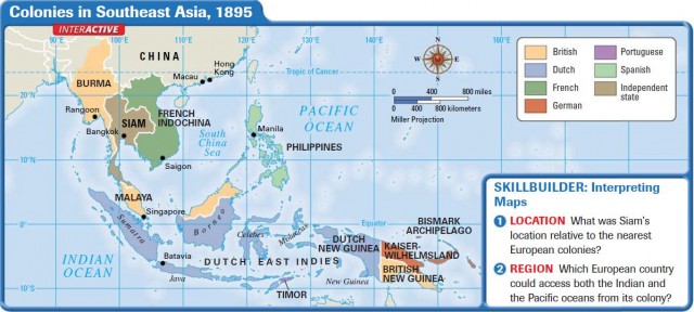 Colonies in Southeast Asia, 1895