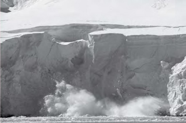 Iceberg calving at Paradise Bay, Antarctica