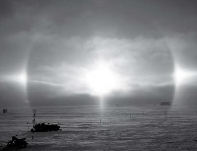 Sundogs and halo as seen from the Antarctic
