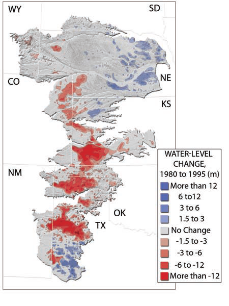 How Has Overpumping Affected Water Levels in the Ogallala Aquifer?
