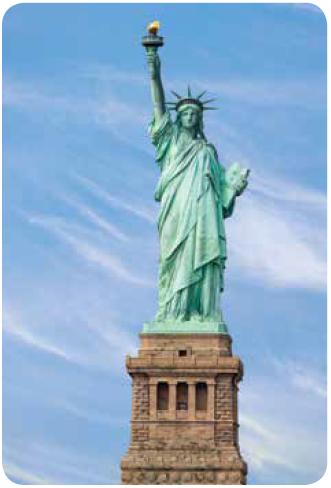 The Statue of Liberty is a symbol of freedom and was a welcoming sight to the immigrants who arrived in New York